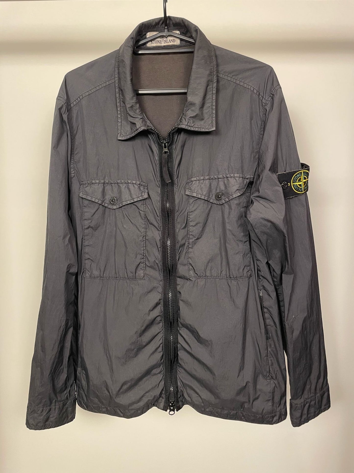 55 Stone Island garment dyed crinkle reps jas (M)